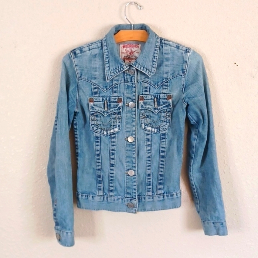 TRUE Religion Washed Denim Jacket.